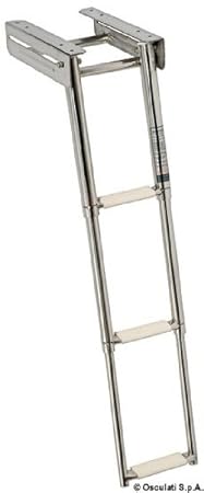 Osculati Edelstahl Teleskop-Badeleiter für Plattform, umklappbar - mit 3 Stufen