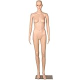 Yaheetech Female Mannequin Plastic Realistic Display Head Turns Dress Form w/Glass Base 68.9