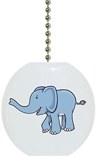 Cute Blue Elephant Solid Ceramic Fan Pull