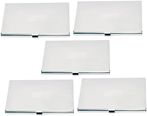 5 Pack Stainless Steel Card Holder Slim Design Keep Business Cards in Immaculate Condition