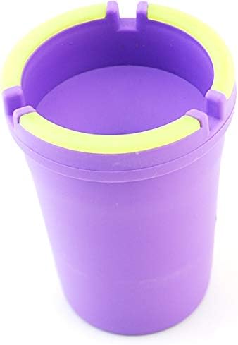VIP Home Essentials Stub Out Glow in The Dark Cup-Style Self-Extinguishing Butt Bucket Ashtray (Purple, Regular)