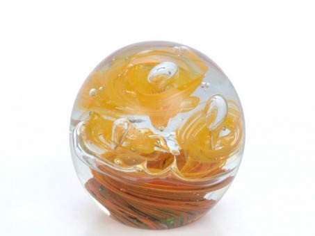 Pfrontenschmuck Dream Ball Paperweight Medium Orange Swirl Design
