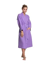 Turkuoise - Kimono de algodón de alta calidad, ligero, largo, para baño y spa