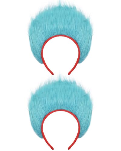 Photo 1 of ***SEE CLERK COMMENTS*** KINTOMG 2 PCS Blue Fuzzy Costume Headbands for Kids and Adults-Halloween Christmas Festival Theme Party World Book Day Cosplay Costume Accessories