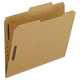 Kraft 2-Fastener Classification Folders w/2/5 Right Tabs, Ltr, 50/box