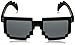 Classic Iconic Retro Classic Style Half Frame Horn Rimmed Sunglasses (Black-Pixelated, Black)