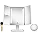 Vanity Mirror, Makeup Mirror with Light, Lighted Makeup Mirror, LED Mirror w/ 1x Magnifying Vanity (2-Pc. Set) Portable, Trifold Mirror | Brighter Clarity, Lit Daylight HD Lighting | Apply Cosmetics