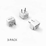 BESTEK Israel Travel Plug Adapter, Grounded Universal Type H Plug Adapter Israel to US Adapter - Ultra Compact for Israel, Palestine and More, 3 Pack