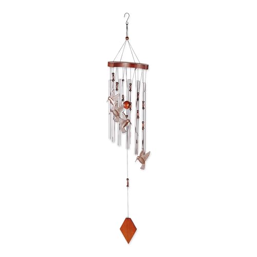 Zingz & Thingz Outdoor Décor Secret Garden Collection Colorful Wind Chime, 5.5x4x32, Fluttering Hummingbird at Amazon