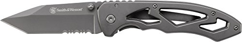 Smith & wesson frame lock partial serrated tanto fo…