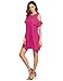 Milumia Women's Summer Cold Shoulder Ruffle Sleeves Shift Dress Rose L