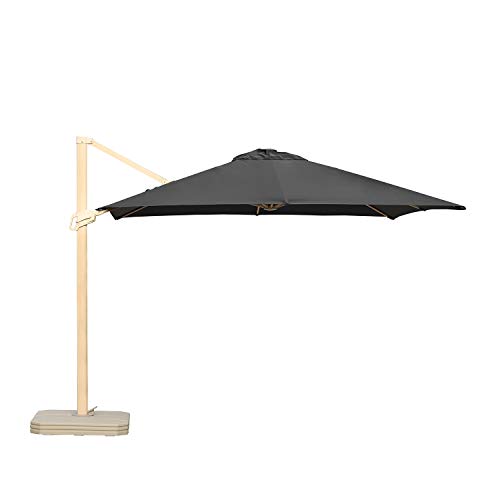 Sekey Ampelschirm 300 x 300 cm Aluminium-Sonnenschirm mit ständer Marktschirm Gartenschirm Terrassenschirm Kurbelschirm… – Bild 8