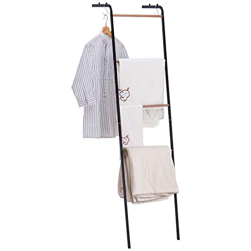 YOUDENOVA Blanket Ladder for Living Room, 4Layer Towel Ladder Rack for