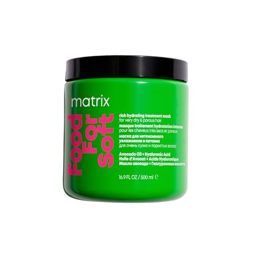 Matrix Food For Soft Máscara Capilar Hidratante, Com Ácido Hialurônico e Óleo de Abacate, Hidratação Profunda, Brilho e Maciez, Fórmula Vegana, Para Cabelos Secos, 500ml