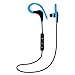 Sunbona Waterproof In-Ear Headset Bluetooth v4.1 Universal Wireless Sports Jogging Ear Hook Stereo Earphone for iPhone iPad iPod Samsung Galaxy and More (Black) (Blue)