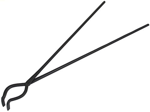 19" Black Carbon Bent Hinged Foundry Crucible Tongs for Casting Precious Metals