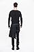 Devil Fashion Men Trouers with Kilt Holes Gothic Detachable Slim Casual Pants (L) Black