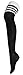DZT1968® 1 Pair Women Triple Stripe Over the Knee High Socks (Black)