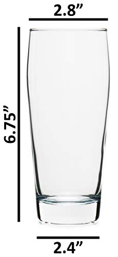 20oz Craft Pub Beer Glasses Made in the USA, Set of 4 by Serami