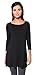 Free to Live Women's Extra Long Flowy Elbow Sleeve Jersey Tunic Made in USA (2X, Black)
