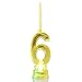 Novelty Place Birthday Number Candle Set, Flashing Multicolor Changing LED Birthday Cake Topper with 4 Wax Candles (Number 6)