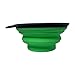 Collapsible Silicone Bowl / Water Travel Dish for Dogs or Cats, Plus Patent-pending Bottle Holder & Clip for On-the-Go use - 12oz - Green - BPA Free - FDA Approved (Bowl)