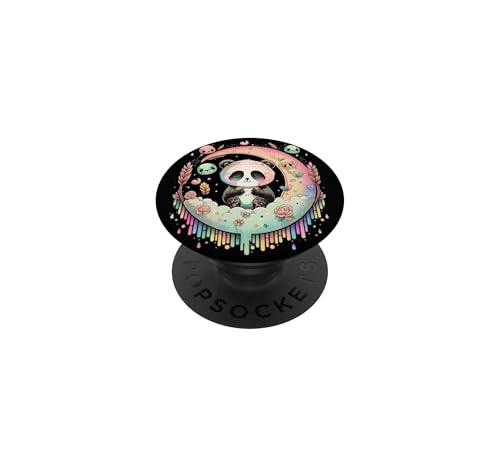 Moon Phases Crystal Witchy Cute Panda Kawaii Pastel Goth PopSockets Adhesive Po…