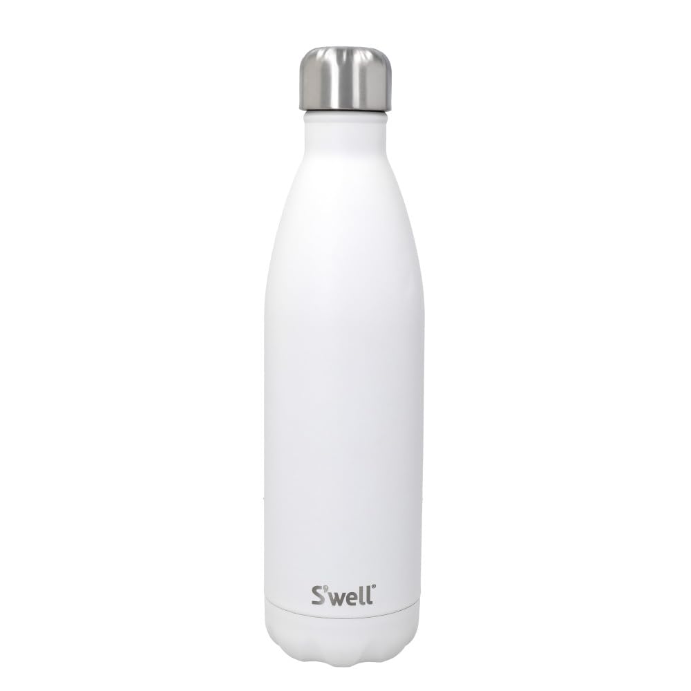 S'well Stainless Steel Reusable Water Bottle, 750ml, Moonstone, Triple-Insulated and Leak-Proof Drinking Bottle for Hot and Cold Beverages up to 48h Cold/24h Hot, White — image 1