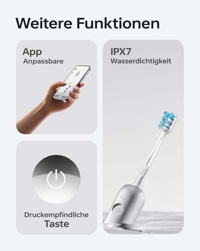 Laifen Wave Electric Toothbrush, Oscillating and Vibrating, Sonic Electric Toothbrush with 3 Heads, IPX7, Waterproof, Magnetic, Rechargeable, Travel Toothbrush (Starry Sky Silver)