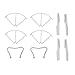 JJRC H8C H8D DFD F183 Rc Quadcopter Spare Parts Set - 4pcs Rotors and 4pcs Blade Protectors and 2pcs Landing Skids - White