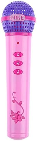 Domybest Portable Microphone Mic Toy Kids Singing Speaker Puzzle Toy with Light Music Gifts (Pink)