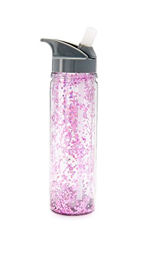 Slant Collections Women's Confetti Water Bottle, Pink Confetti, One Size