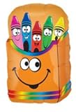 Crayon Smiley Box Mylar Balloon