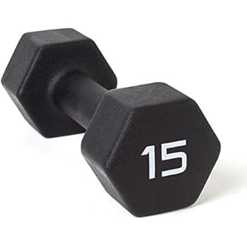 CAP Barbell Neoprene Coated Single Dumbbell, Black, 15-Pound