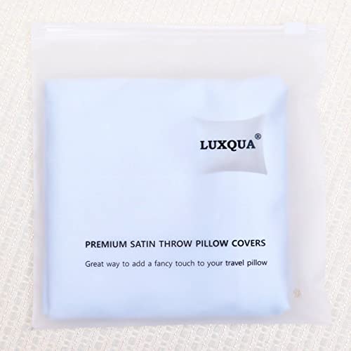 Luxqua Silk Throw Pillow Covers Set of 2, Ultra Soft Square Cushion Covers for Sofa, Bedroom and Car, Wrinkle Fade Resistant Decorative Throw Pillow Shams with Zipper (16\