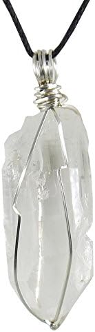 Kit Johnson Designs Lemurian Crystal Pendant, 2 1/4", Wire Wrap, Satin Cord, 19 3/4" Plus 2 1/4" Ext