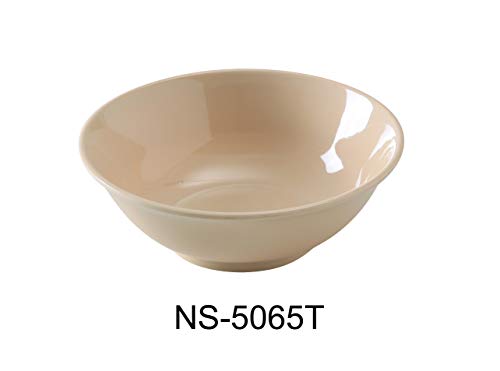 Yanco NS-5065T Nessico Rimless Bowl, 30 oz Capacity, 2.375" Height, 7.25" Diameter, Melamine, Tan Color, Pack of 24