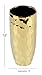 CosmoLiving by Cosmopolitan 42382 Extra Large Ceramic Electroplated Metallic Gold Vase with Geometric Silhouette | 5” x 12”