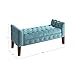 HomePop Velvet Tufted Storage Bench Settee with Hinged Lid, Teal