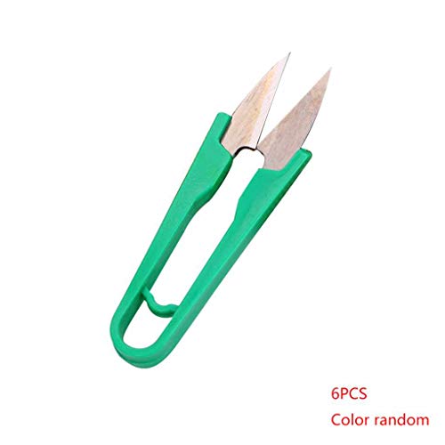 Zerama 6pcs Fabric Clothing Craft Tailor Mini Scissors Sewing Snip Yarn Thread Cutter U Shape Clippers Random Color