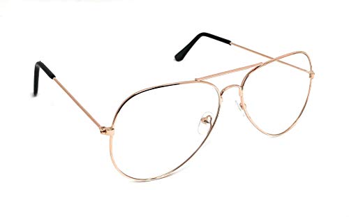 image for WebDeals - Clear Lens Aviator Eyeglasses Classic Mirror Retro Metal Fr