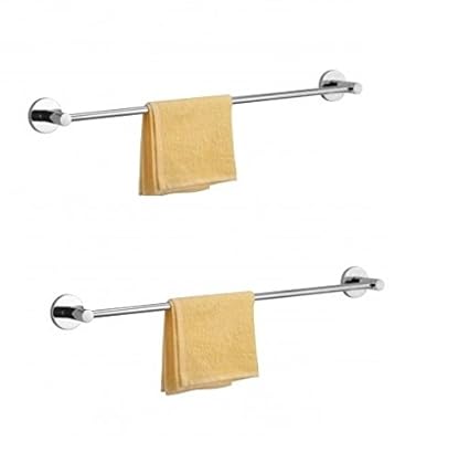 INDISWAN Stainless Steel Anti Rust Quality Towel Rod Pack of 2