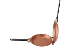 Qiilu Double Sided Frying Pan Gold Iron Double Side Non Stick Flip Frying Pan Fried Egg Pancake Maker Household Kitchen Cookw