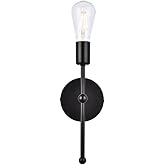 Living District Indoor Modern Home Decorative Bright Ceiling Keely 1 Light Black Wall Sconce