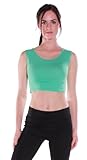Emmalise Women's Active Muscle Crop Tank Top Shirt Tee
