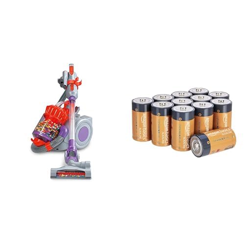 CASDON Little Helper Dyson Hottest Vacuum Toy & Amazon Basics C Cell Alkaline Batteries [Pack of 12]