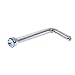 Body Candy Stainless Steel 1.57mm Light Blue Accent Micro L Shape Nose Stud Ring 20 Gauge