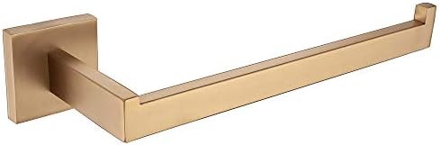 WOMAO Towel Ring, Towel Rail, Short Towel Holder, Brushed Gold finished Wall Mounted, Stainless Steel Construction with Retro Style