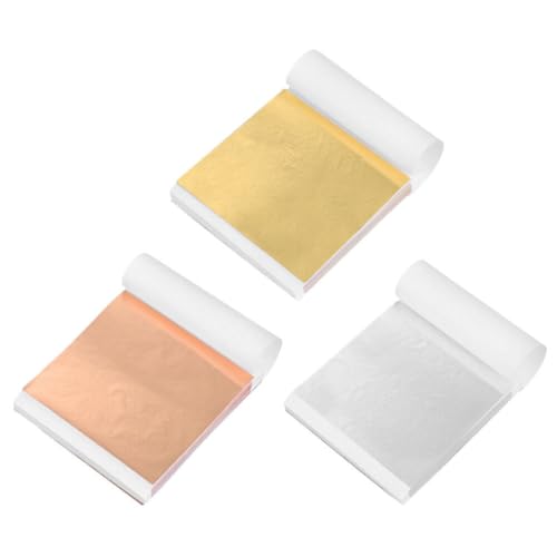OHPHCALL 3sets Metallic Foil Sheets Decorative Imitation Foil for Arts Crafts Supplies for Painting Home Decor and Handcraft Projects