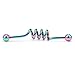 Ruifan 5PCS Industrial Barbell Earring Stainless Steel 14 Gauge Cartilage Earring Body Piercing 1 1/2 Inch(38mm)- Coil, Wave, Twister, Spiral,Heart(Mix Color 1#)